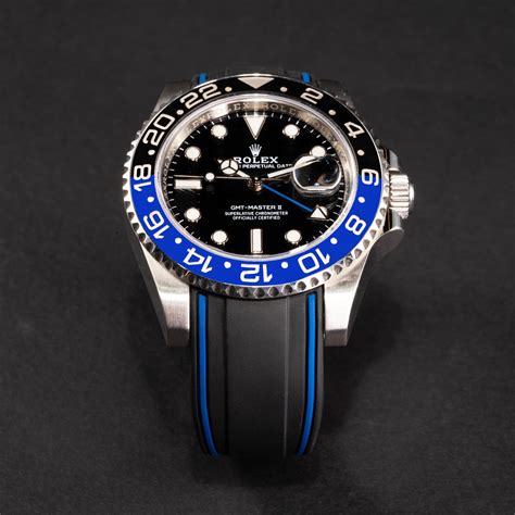 rolex gmt master ii batman rubber strap|Solitaire Rubber strap for Rolex GMT Master II (Deployant Clasp).